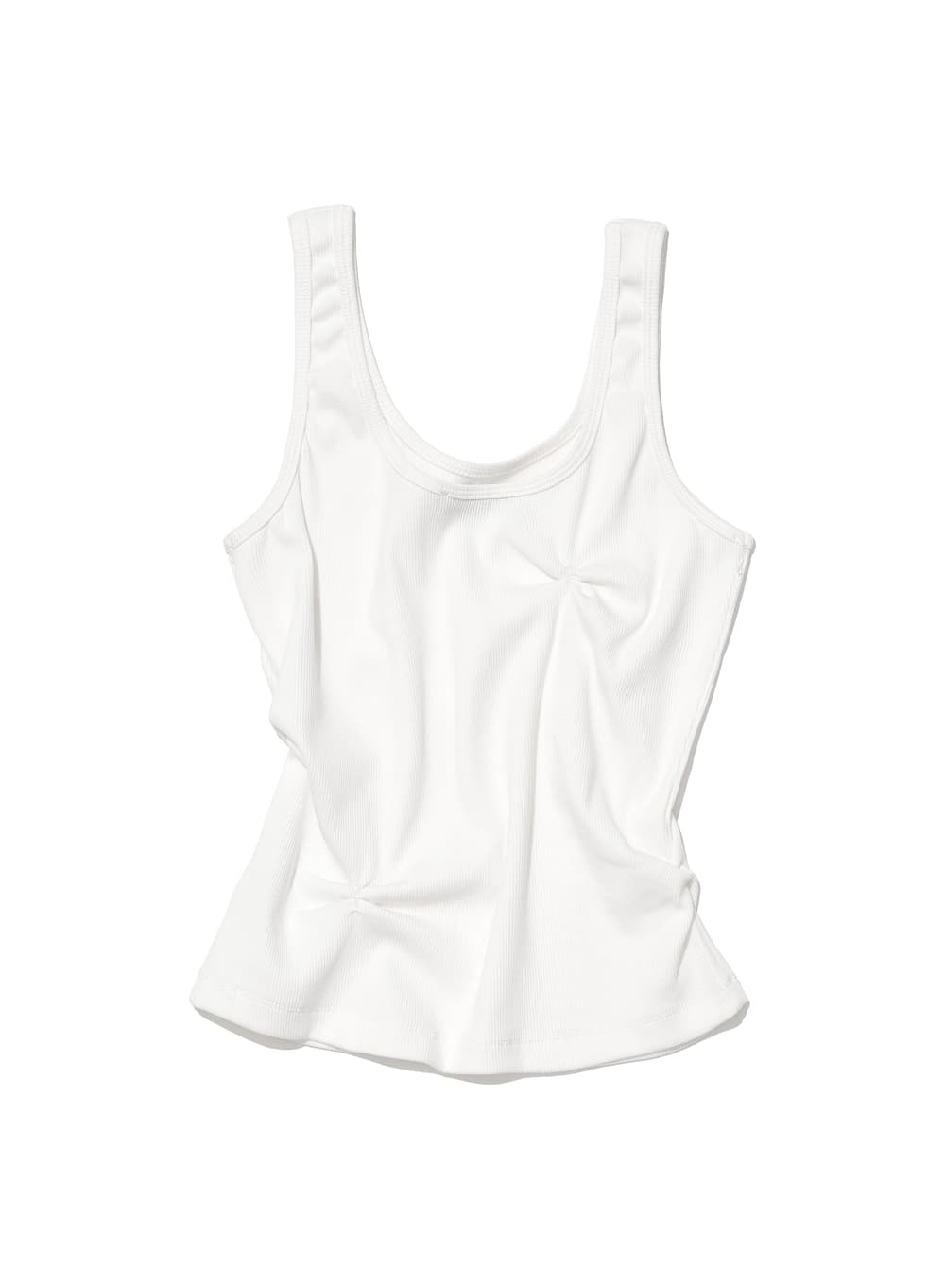 RUCHED SLEEVELESS_WHITE