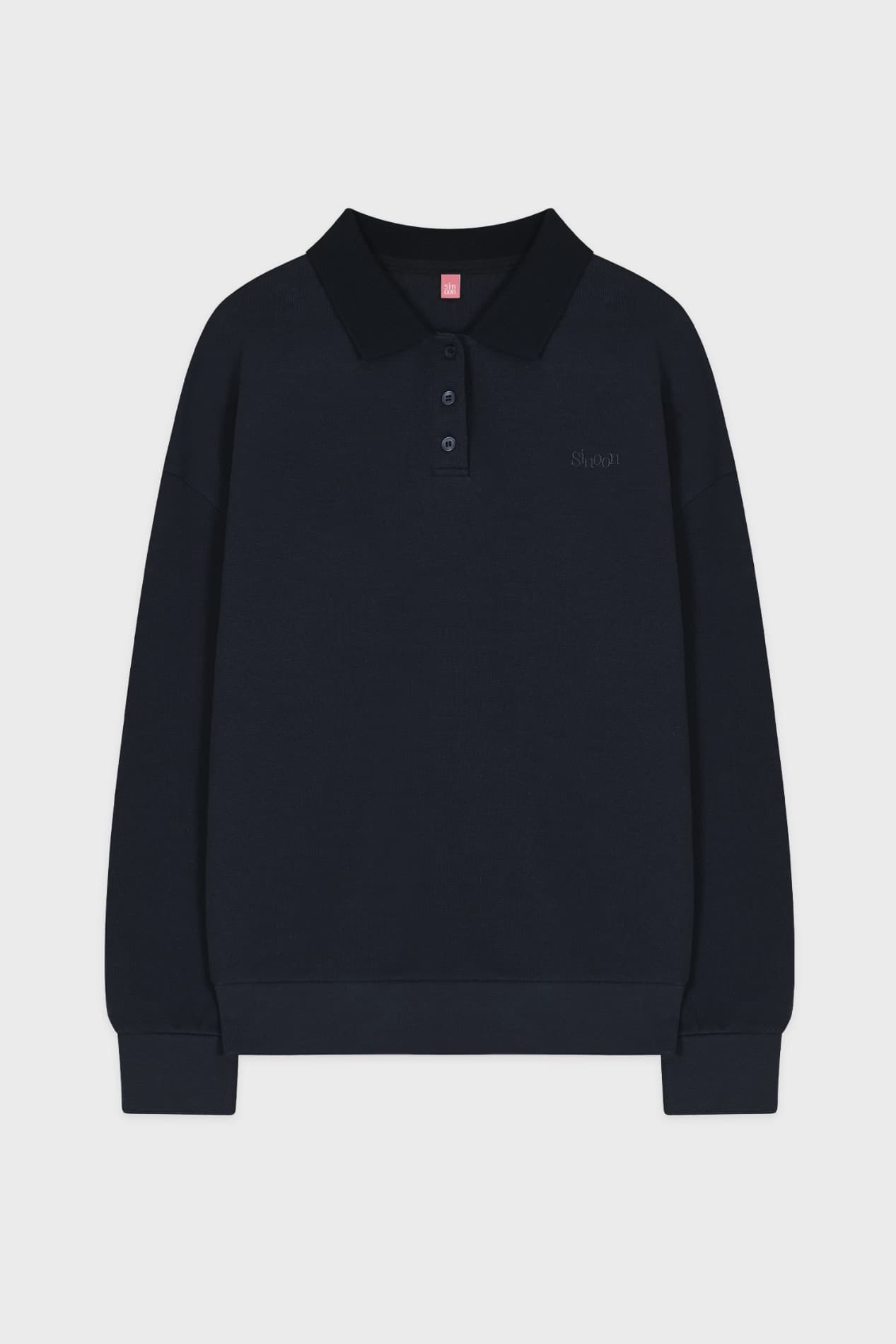 Logo Collar Sweatshirt (Navy)