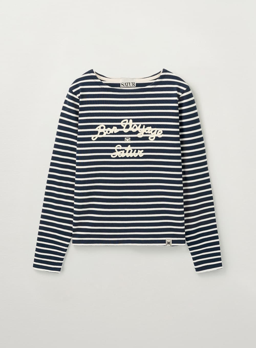 (W) Bon Voyage Border Long Sleeve - Navy