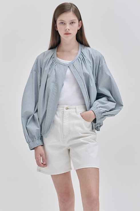 Summer shirring volume outer [A/BL]