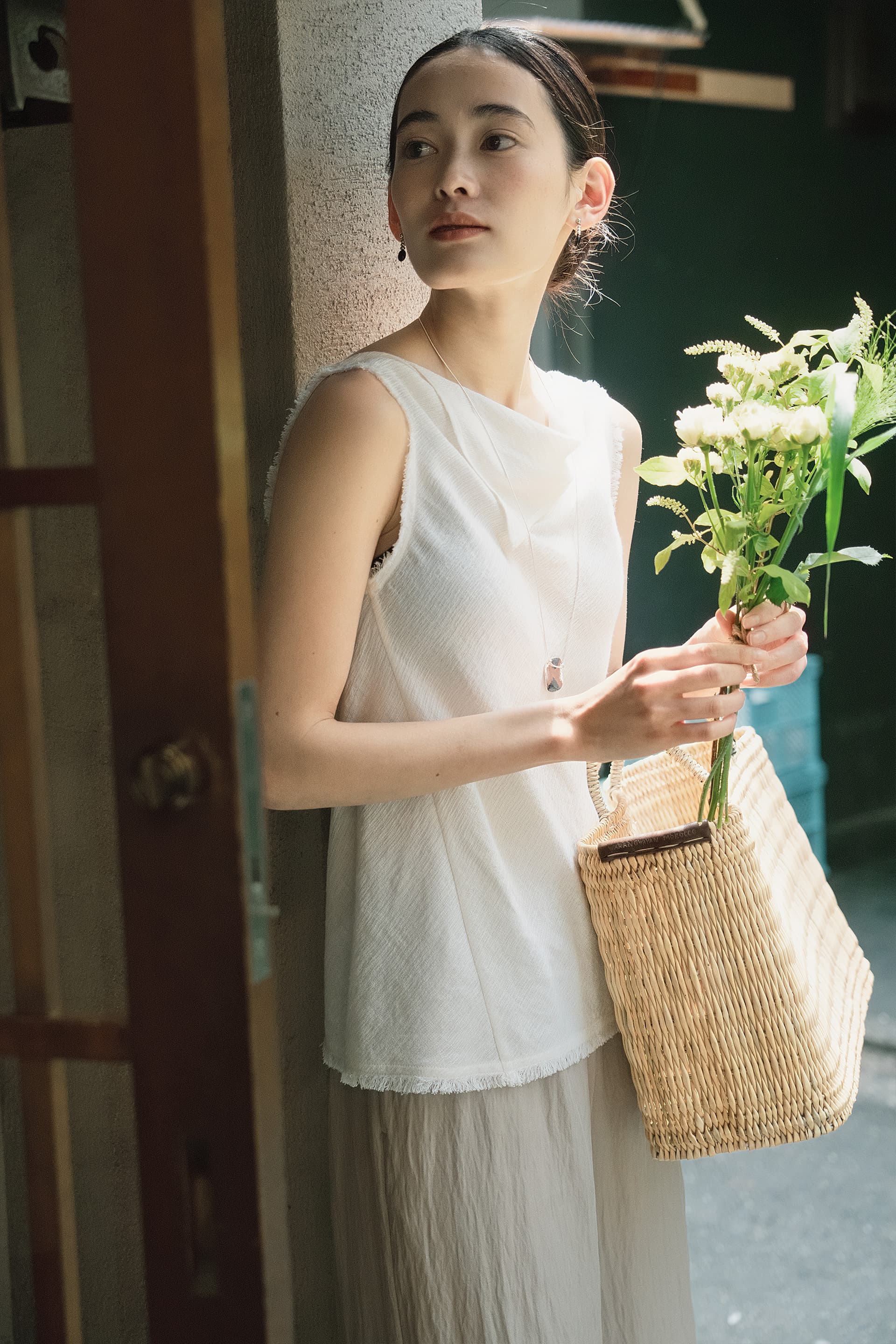 카울 린넨 블라우스