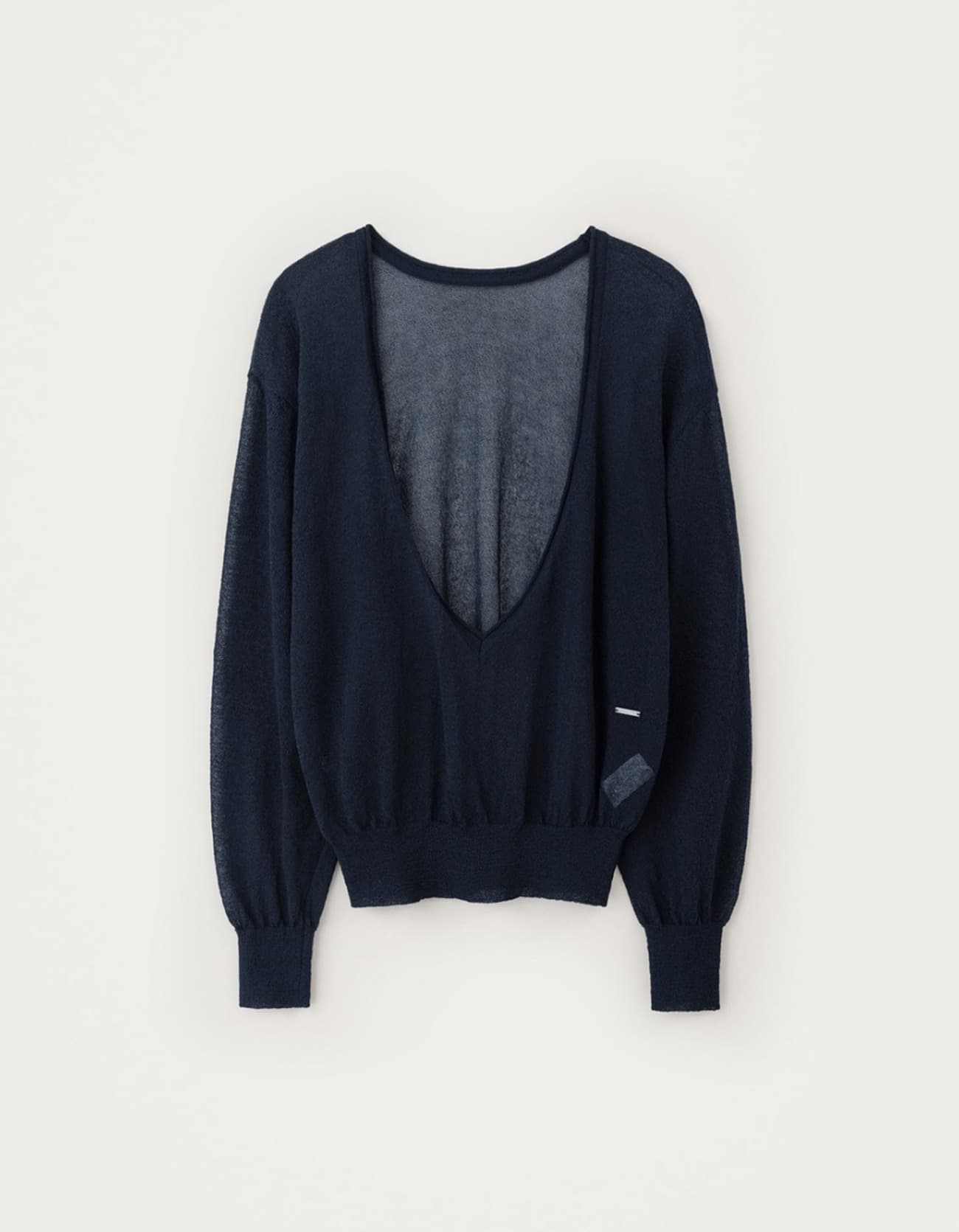 Light Deep V-Neck Knit - Navy