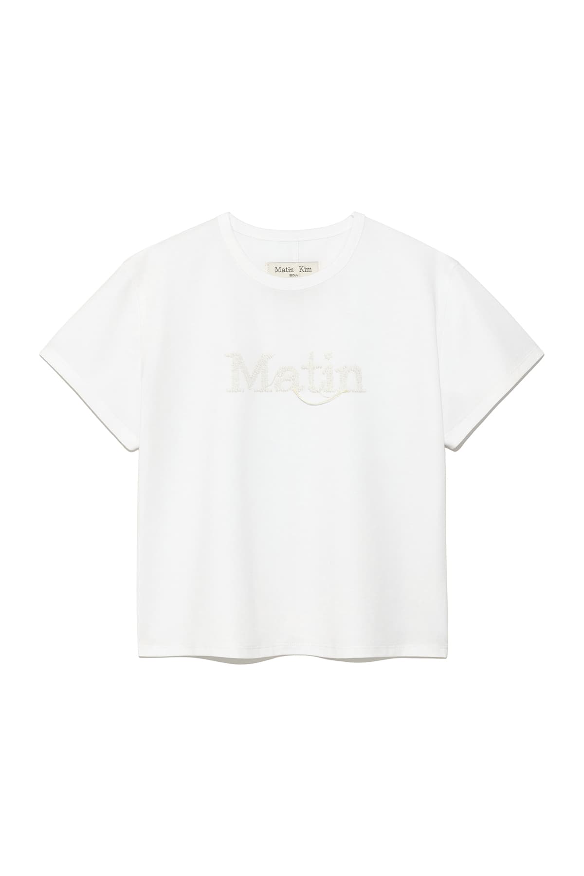 STITCH PRINTING DETAIL CROP TOP IN WHITE