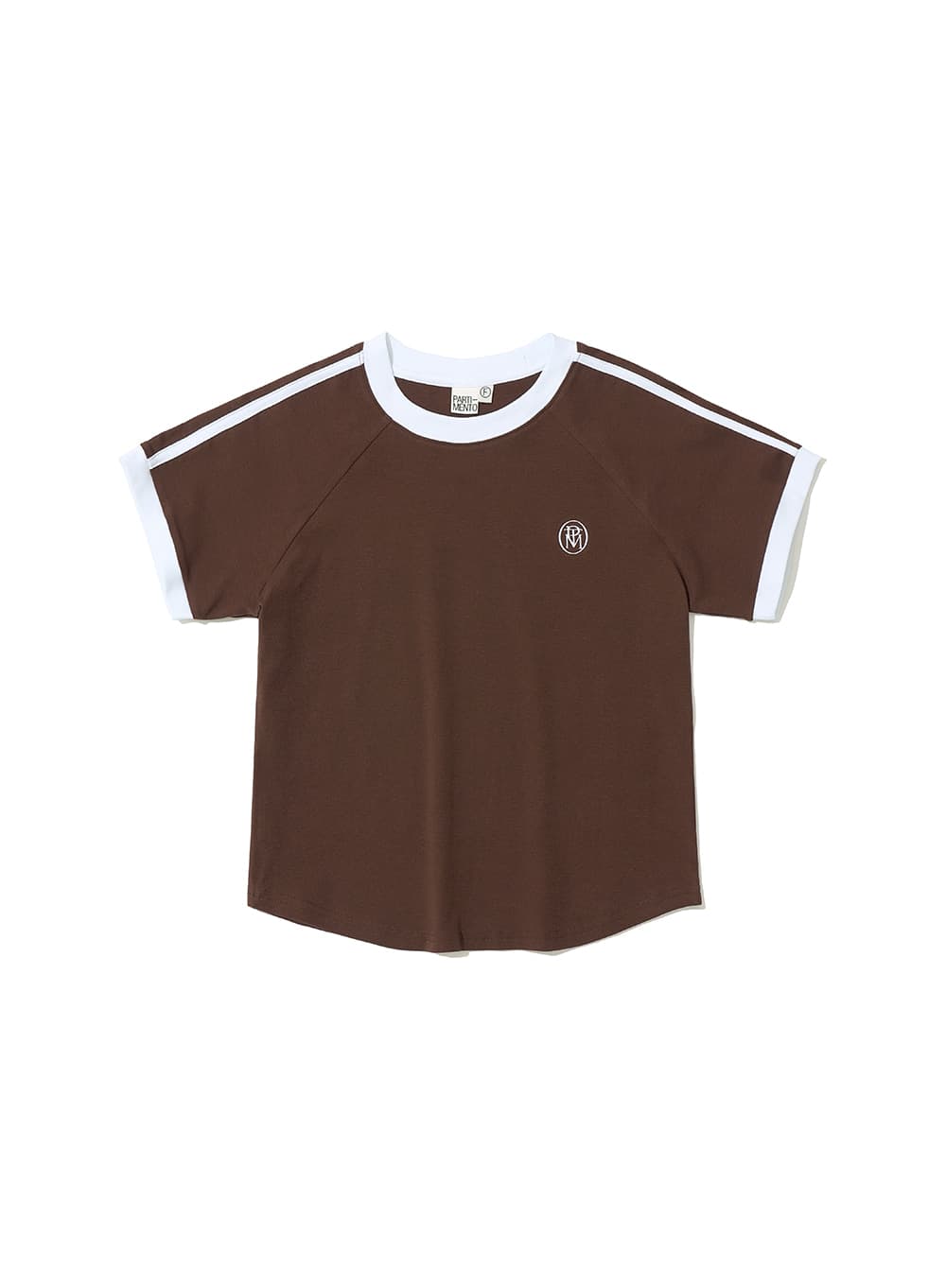 COLLEGE STRIPE RINGER TEE_BROWN