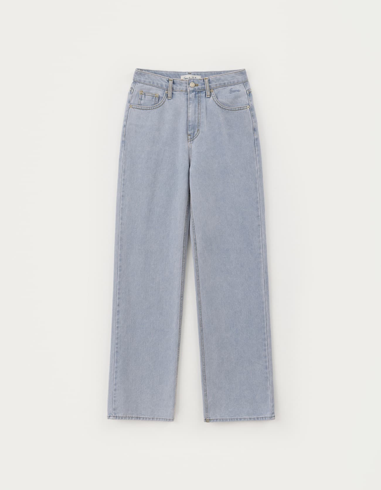 Cole Wide Denim Pants - Light Blue