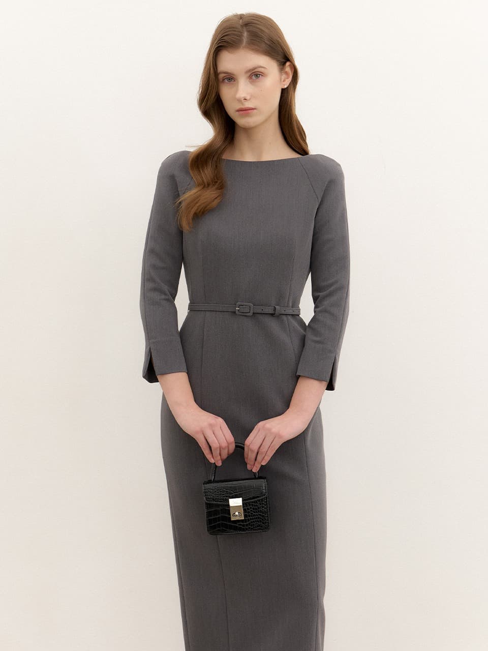 Raglan-Sleeve Slim Dress / Gray(2color)