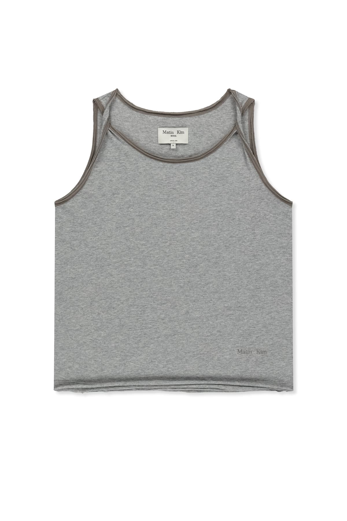 TWIST SHOULDER SLEEVELESS TOP IN GREY