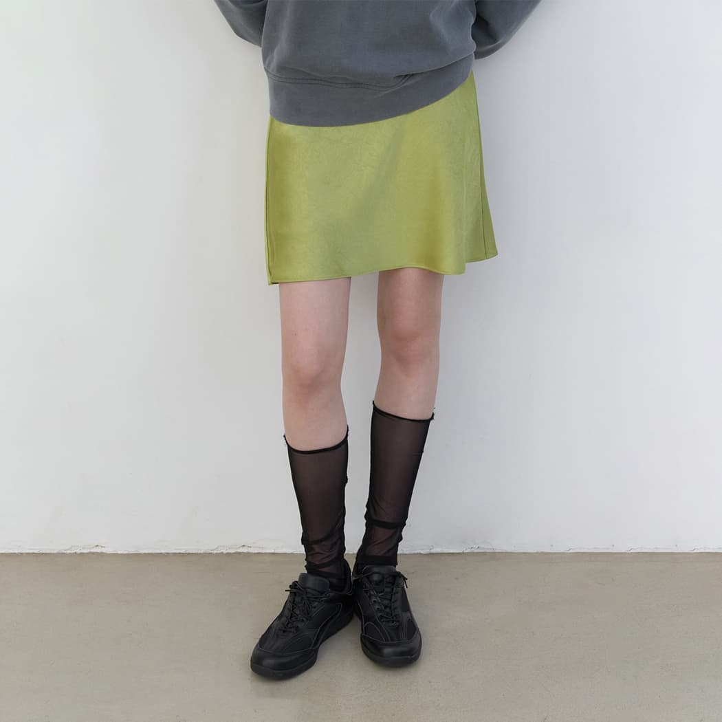 (SK-5085)SATIN BAND MINI SKIRT