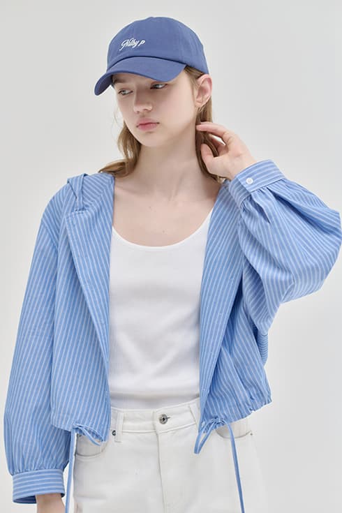 25N summer hoody crop shirts [BL/ST]