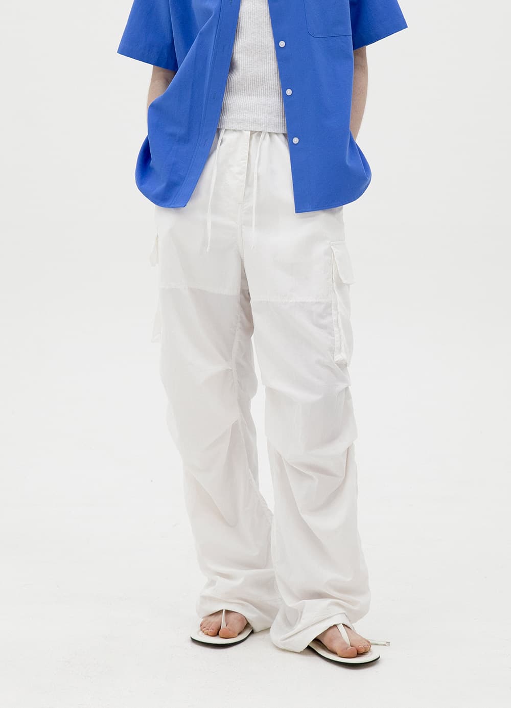 Comfort String Cargo Pants - White