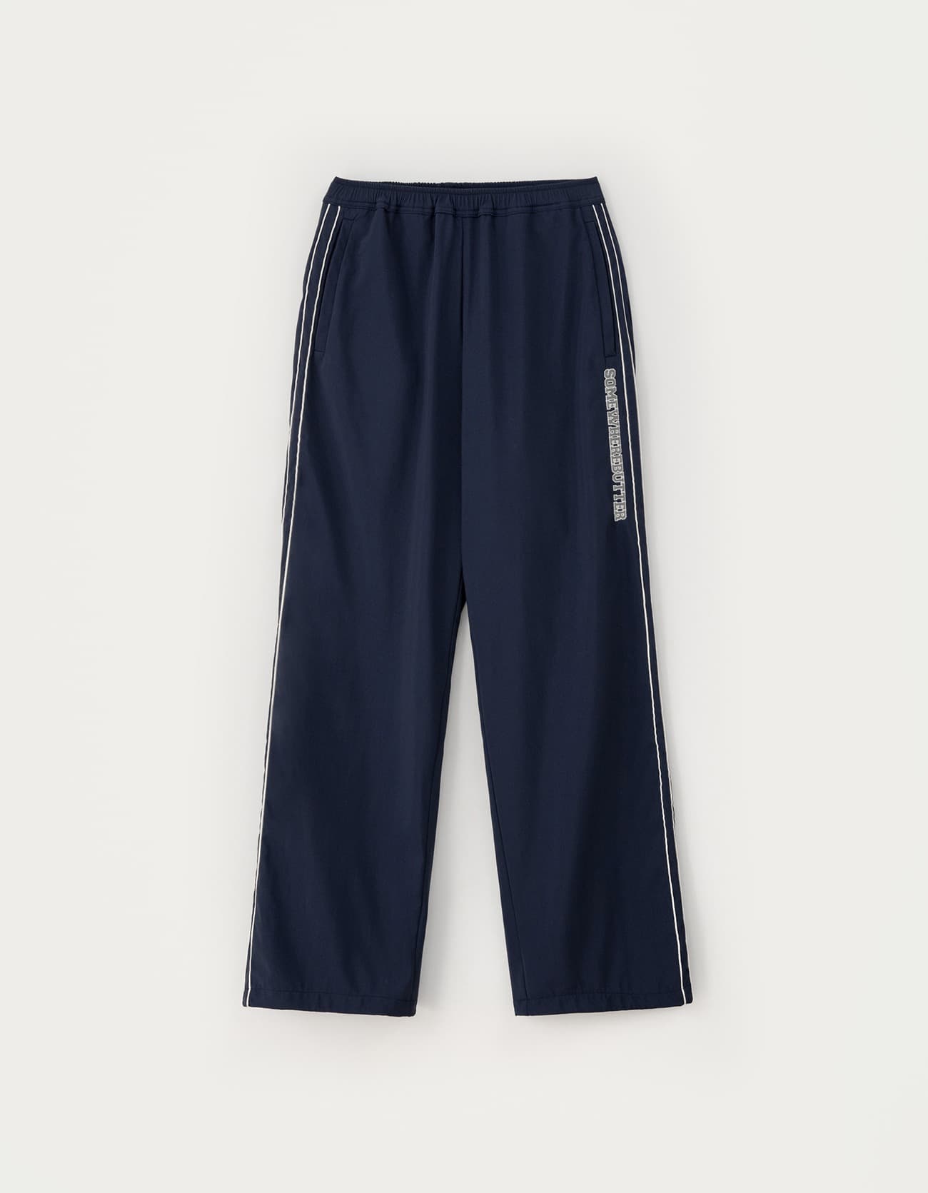 Warm Nylon String Pants - Navy
