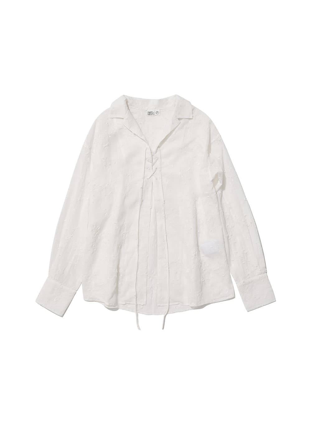 LACE-UP OVER SHIRT_WHITE