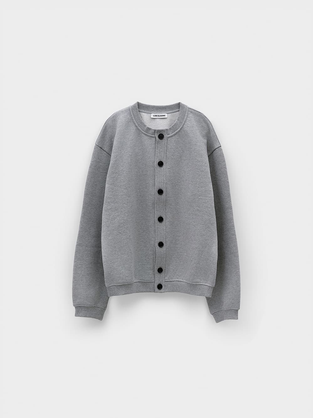 Button-Up Sweatshirt_Melange Grey