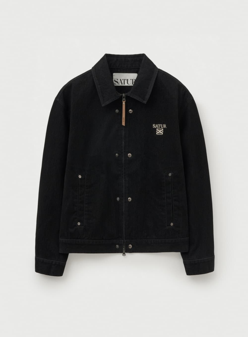 Teo Velvet Denim Jacket - Black