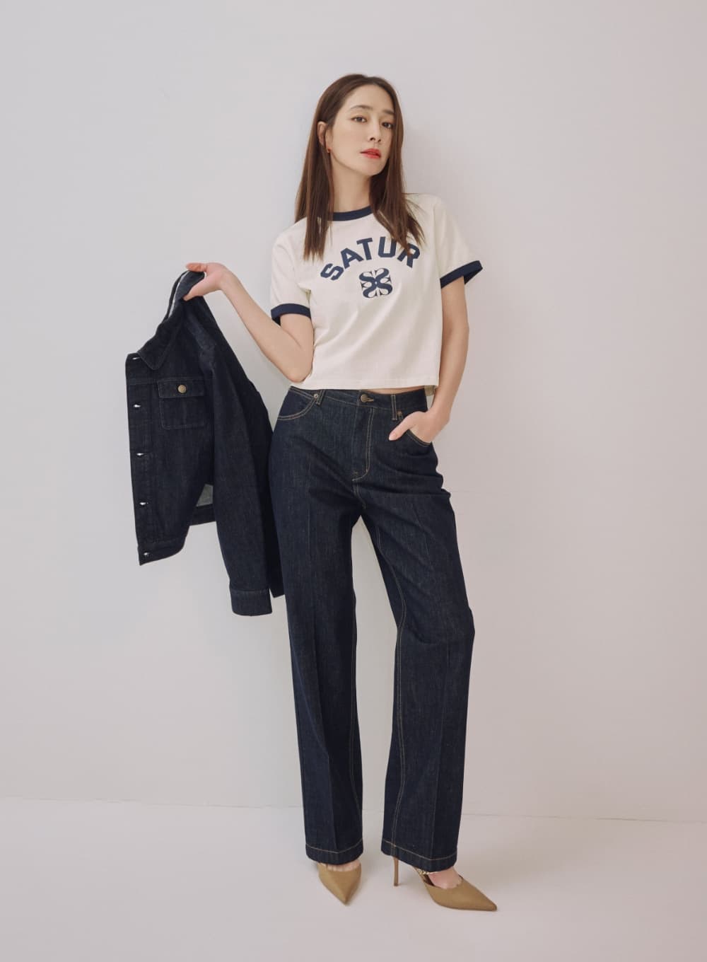 (W) Classic Nonfade Straight Denim Pants - Indigo