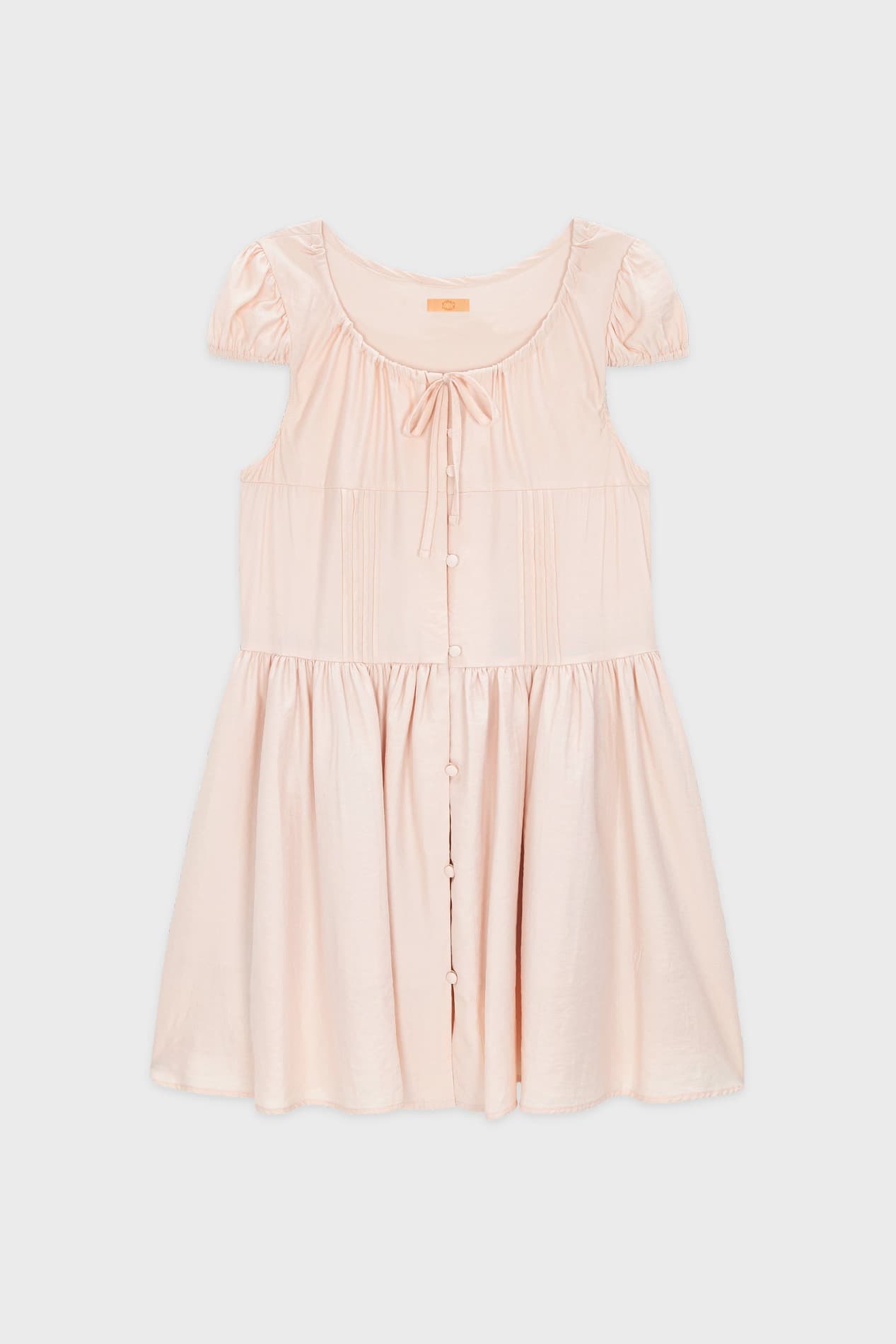 Puff Sleeve Pintuck Dress (Pink)