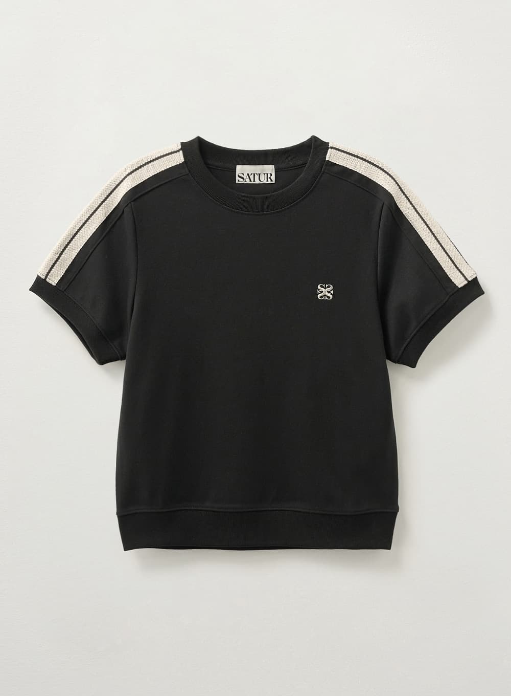 (W) Lawton Crop Half Sweatshirt - Black