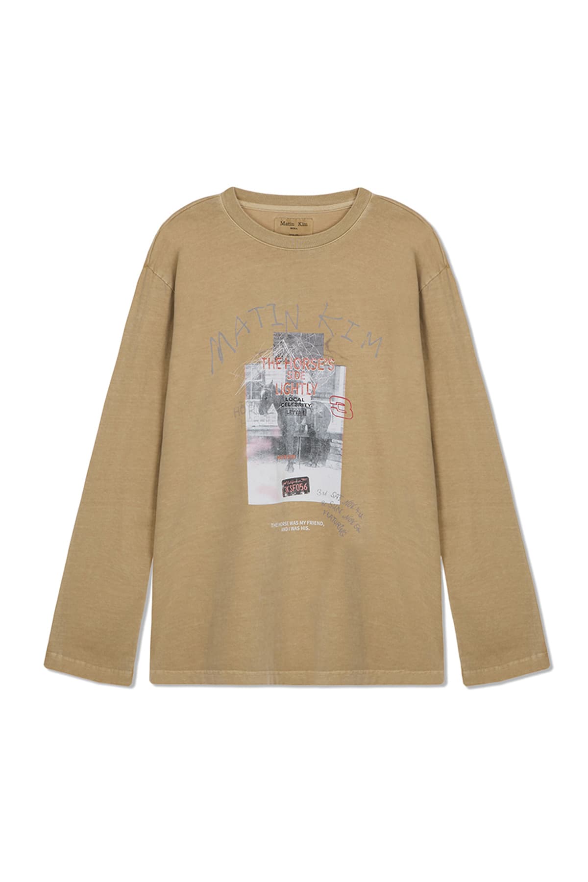 MATIN LNY 26 PIGMENT LONG SLEEVE TOP IN BEIGE