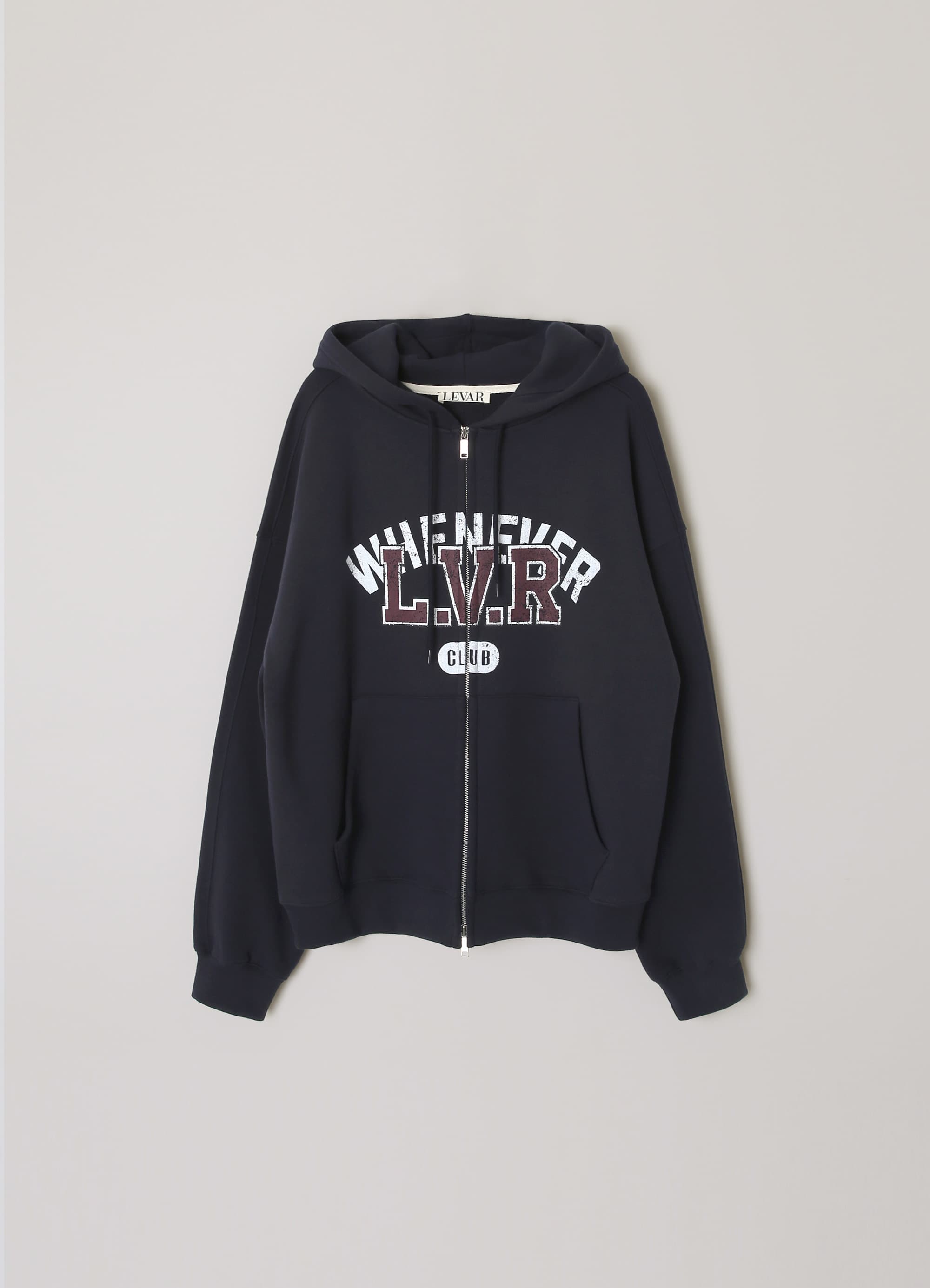 L.V.R Overlay Zip Hoodie - Navy