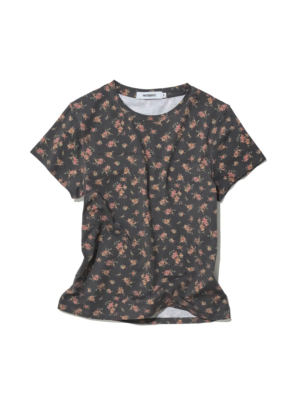 FLORAL PRINTED SHORT SLEEVE TEE_BROWN
