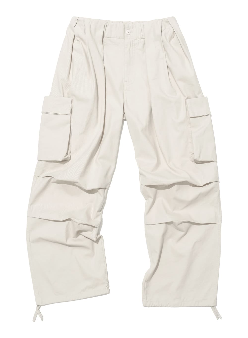 GATHERED WAIST CARGO PANTS_ECRU