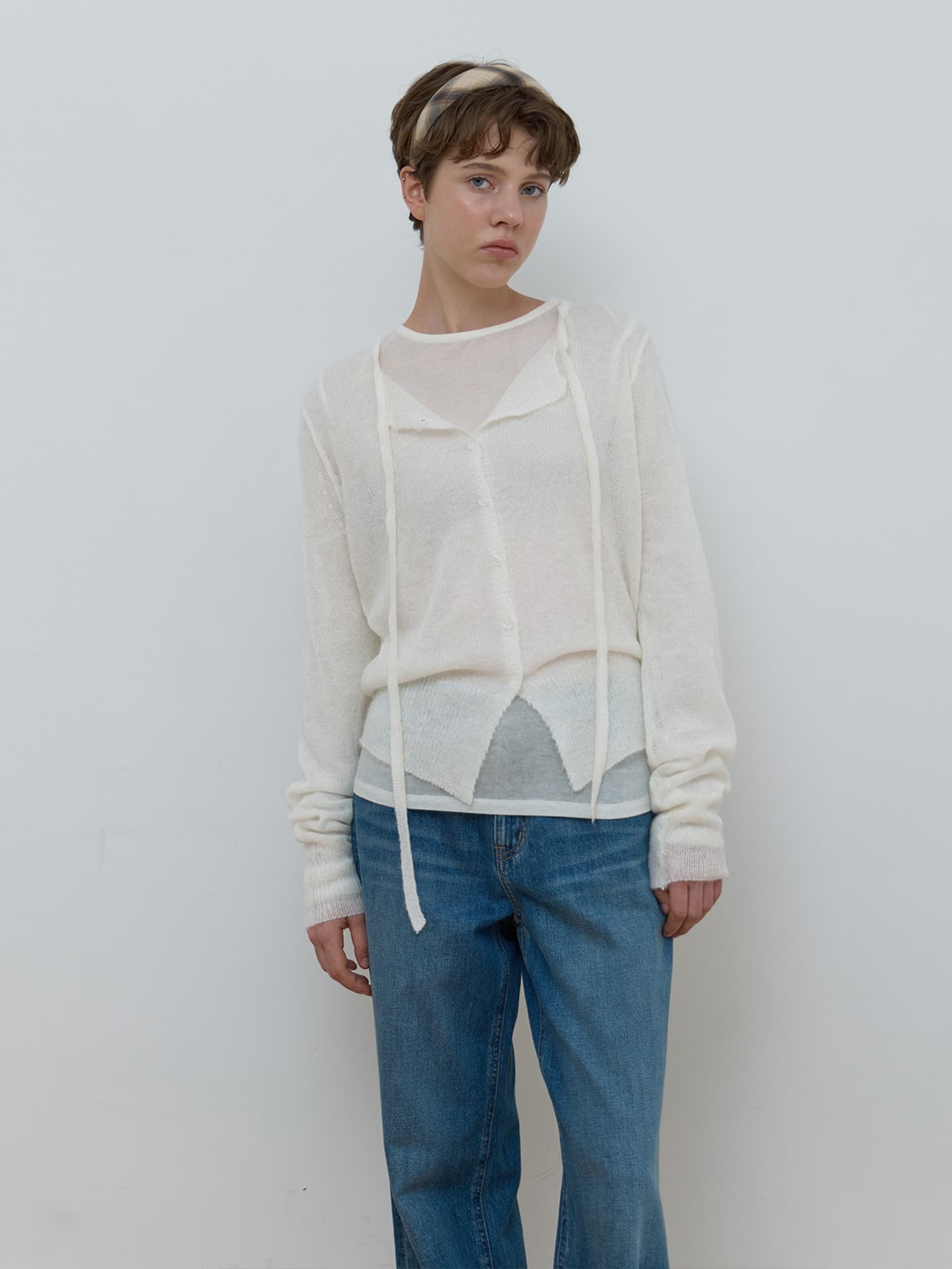 STRING CARDIGAN_IVORY