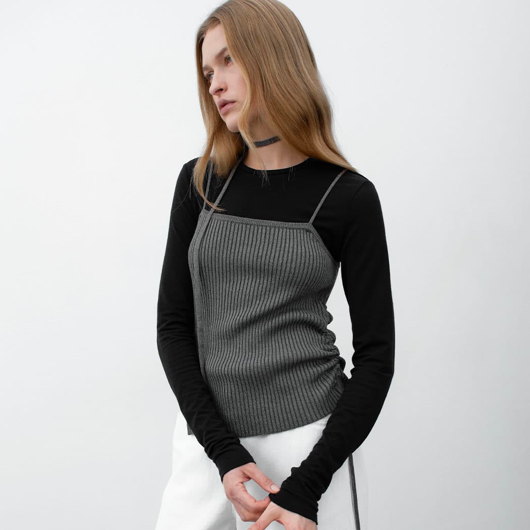 (Z-T-7103)LEO BUSTIER TIE KNIT S