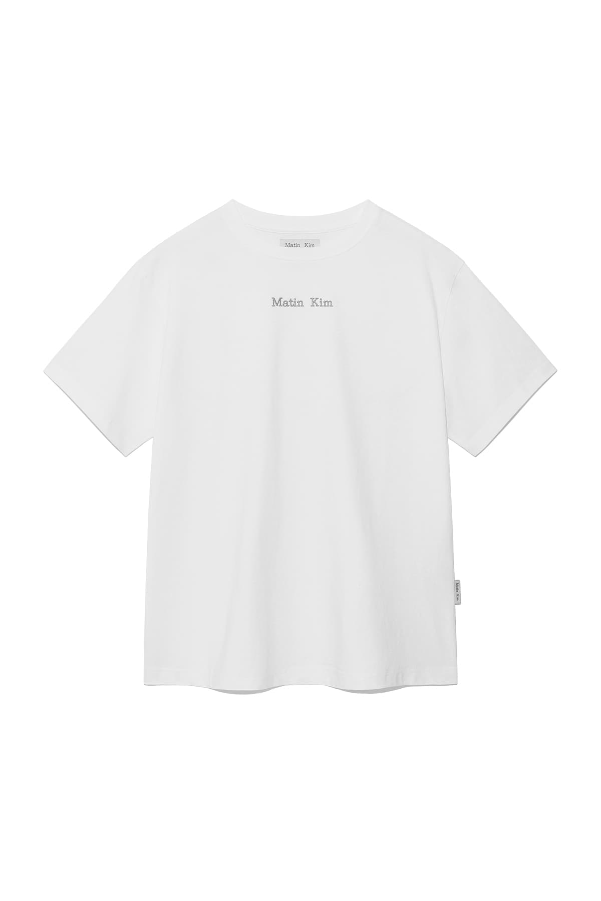 EMBROIDERY SMALL LOGO OVERSIZE TOP IN WHITE