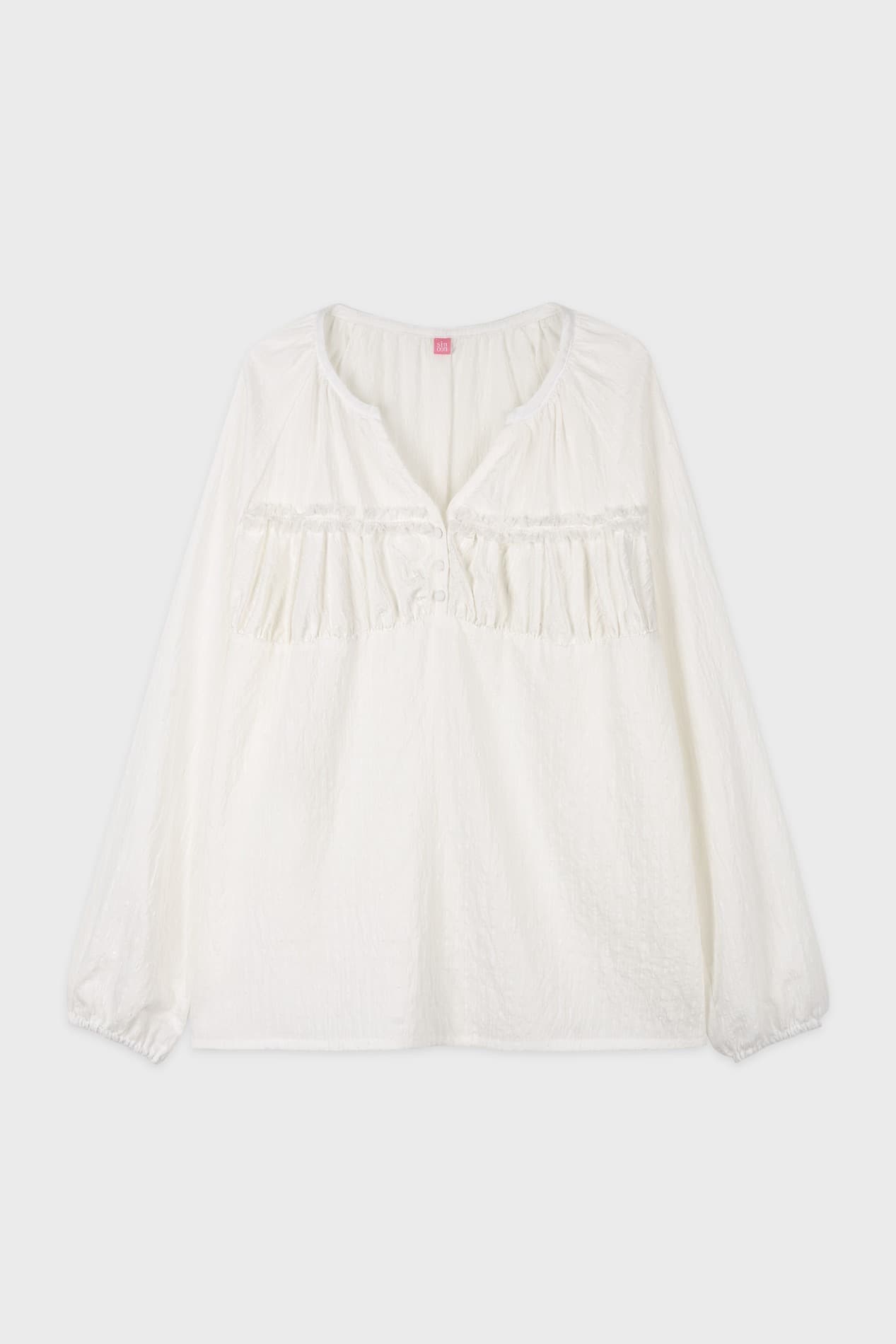Shirring Panner Blouse (White)