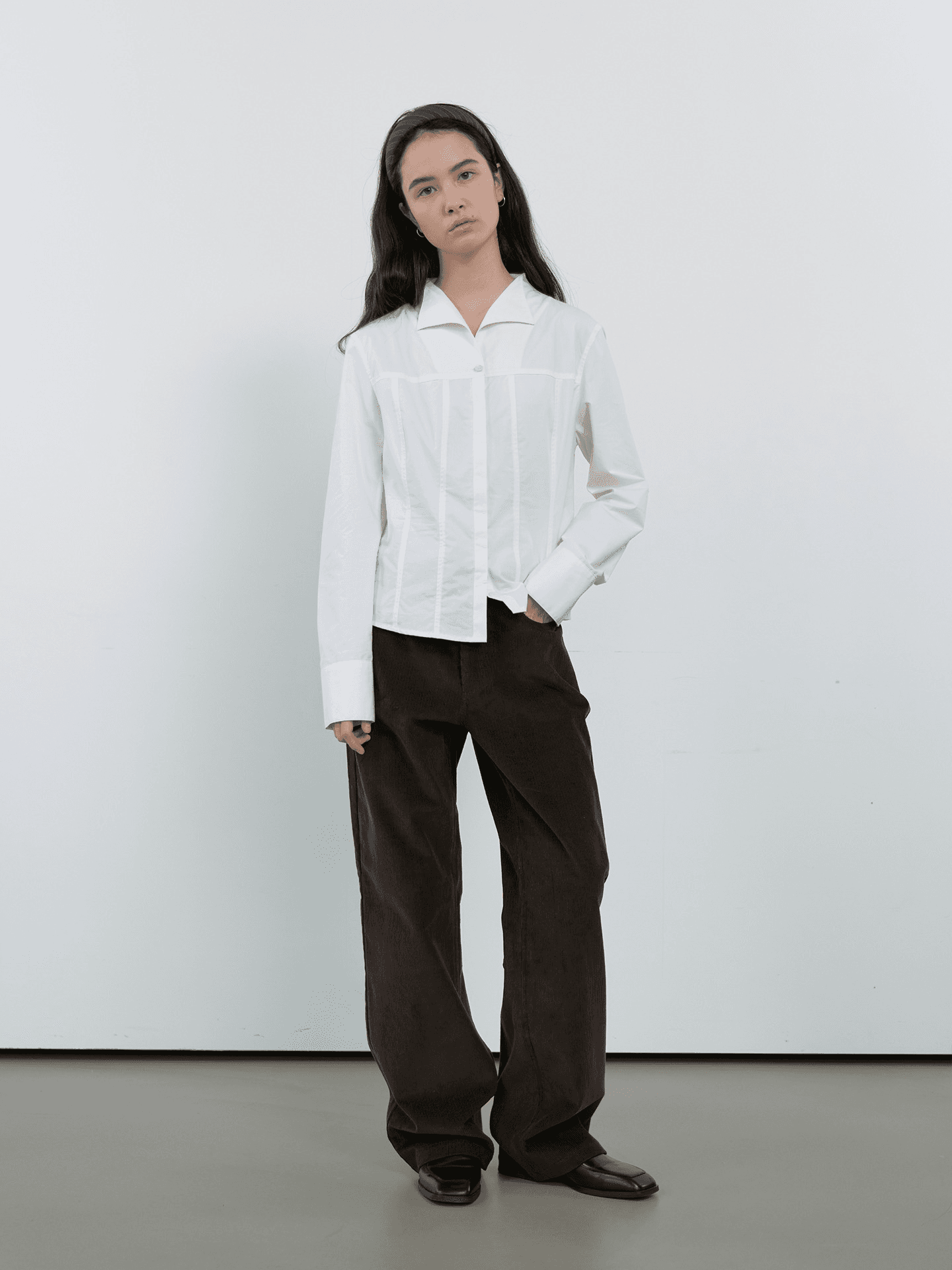 CORDUROY STRAIGHT PANTS_BROWN