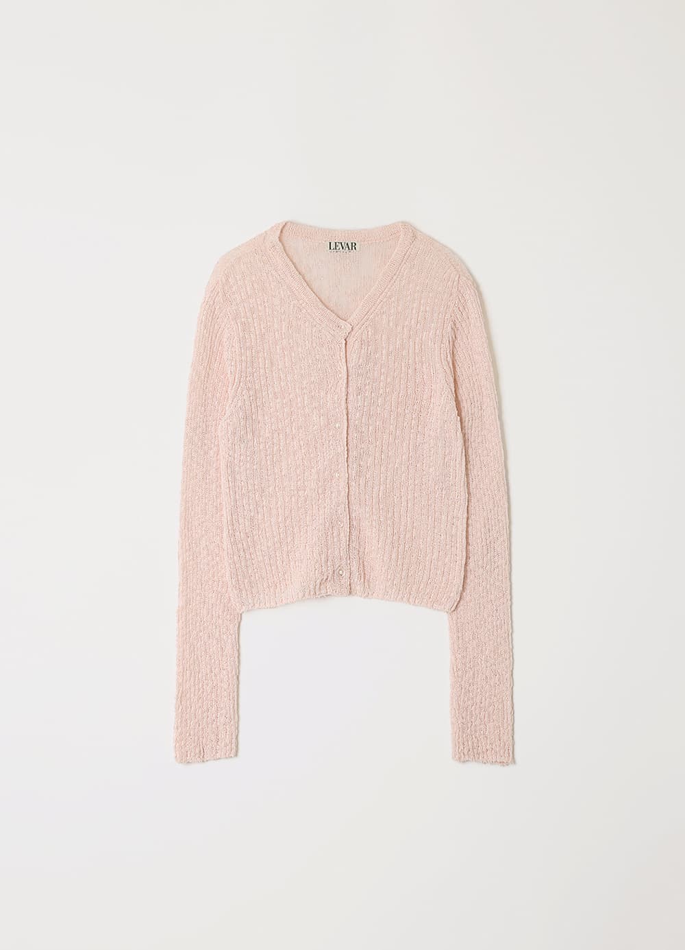 Broad Rib Slub Knit Cardigan - Soft Pink