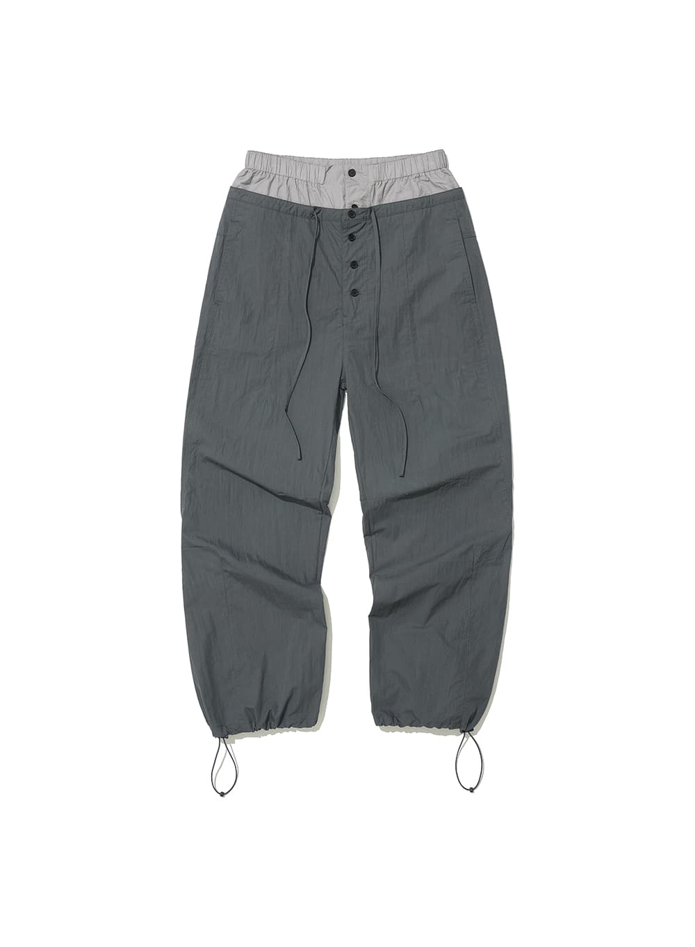 DOUBLE WAIST PARACHUTE PANTS_CHARCOAL