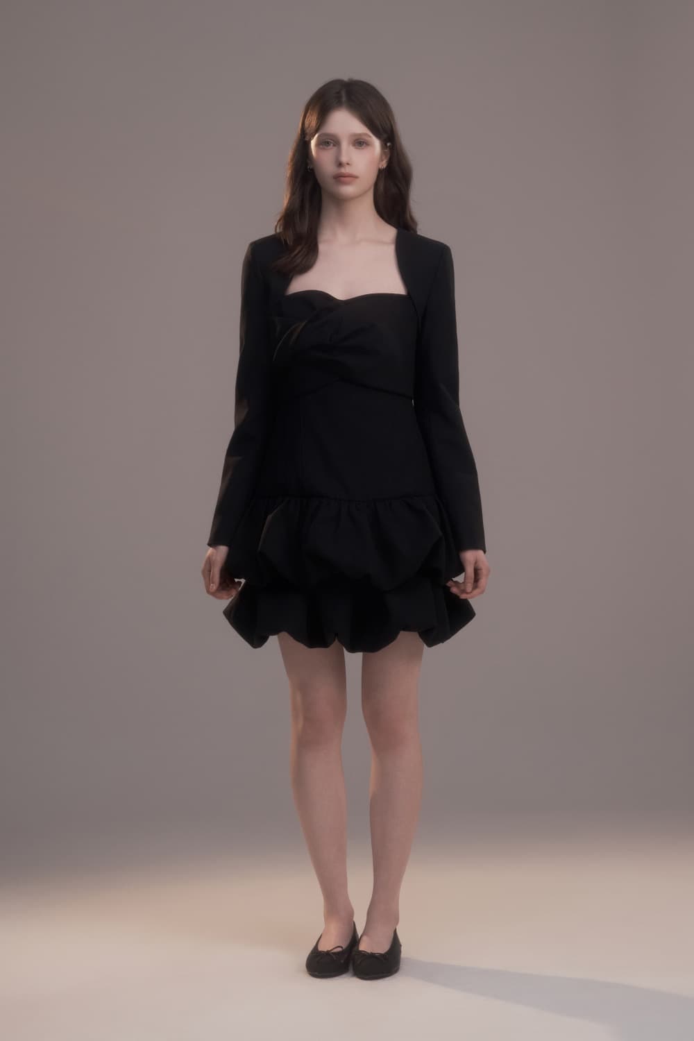 Lena Draped Dress - Black