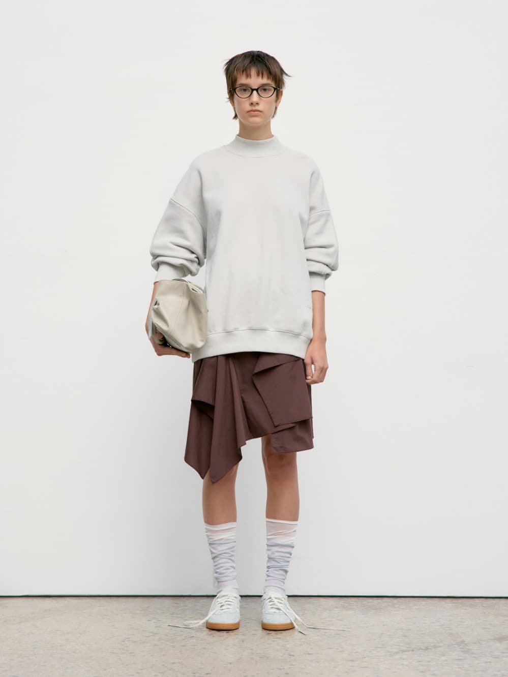 Elbow Stitch Sweatshirt_Light Grey