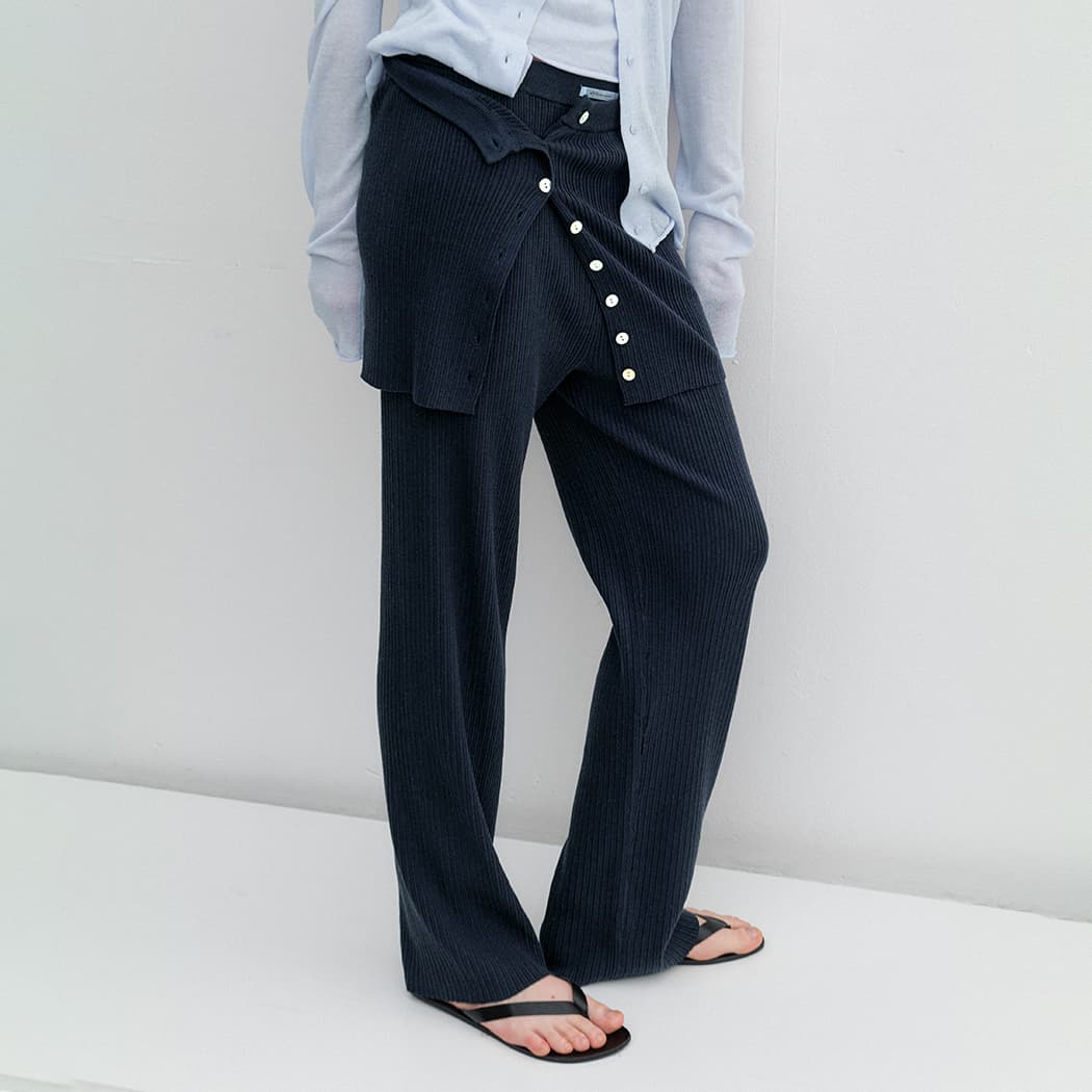 (PT-5744)AN MULTI USED BUISTIER SET KNIT PANTS S