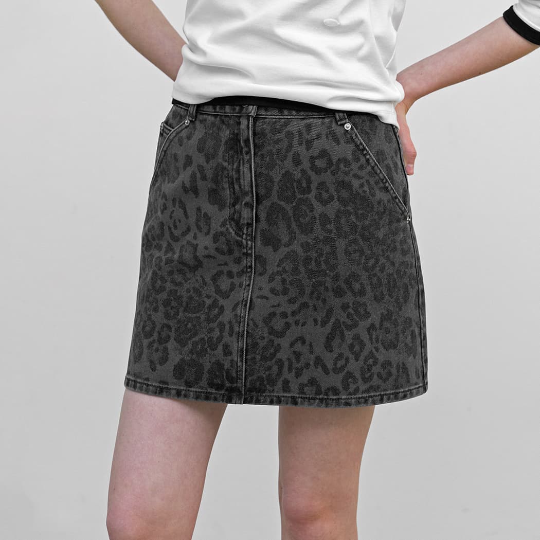 (SK-5076)LEOPARD MINI SKIRT