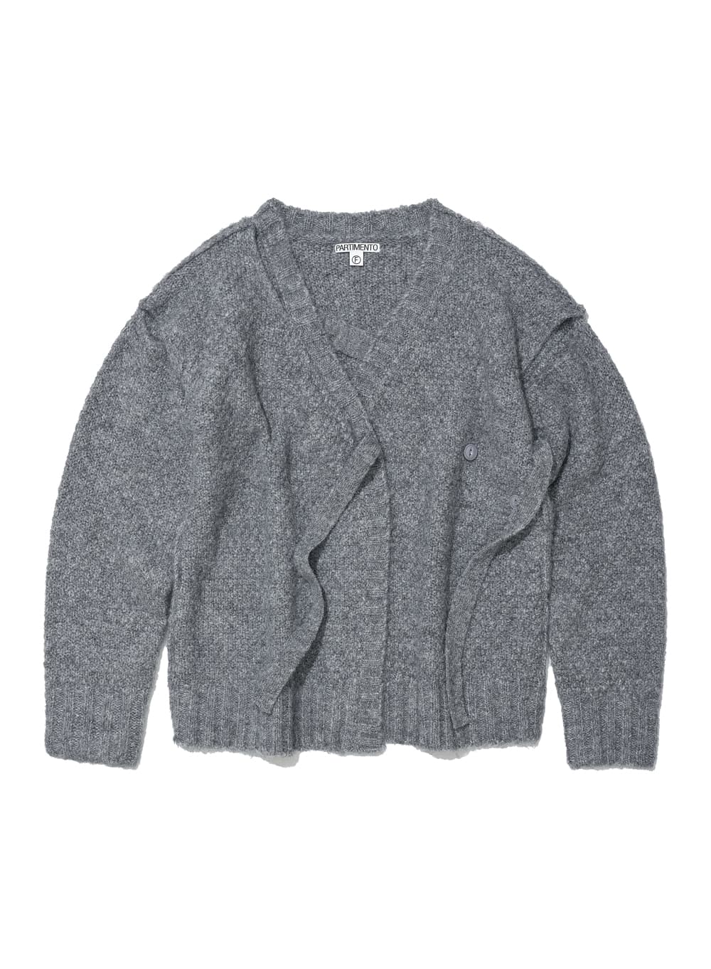 CUT-OUT WRAP KNIT CARDIGAN_MELANGE