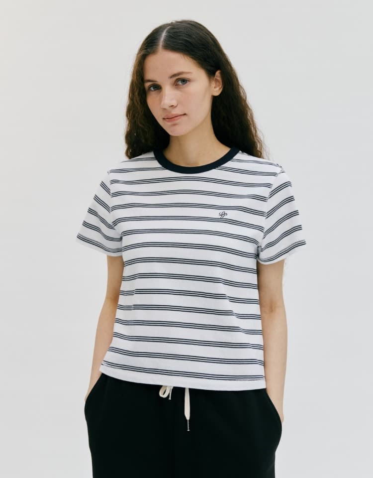 dp logo stripe t-shirt - ivory