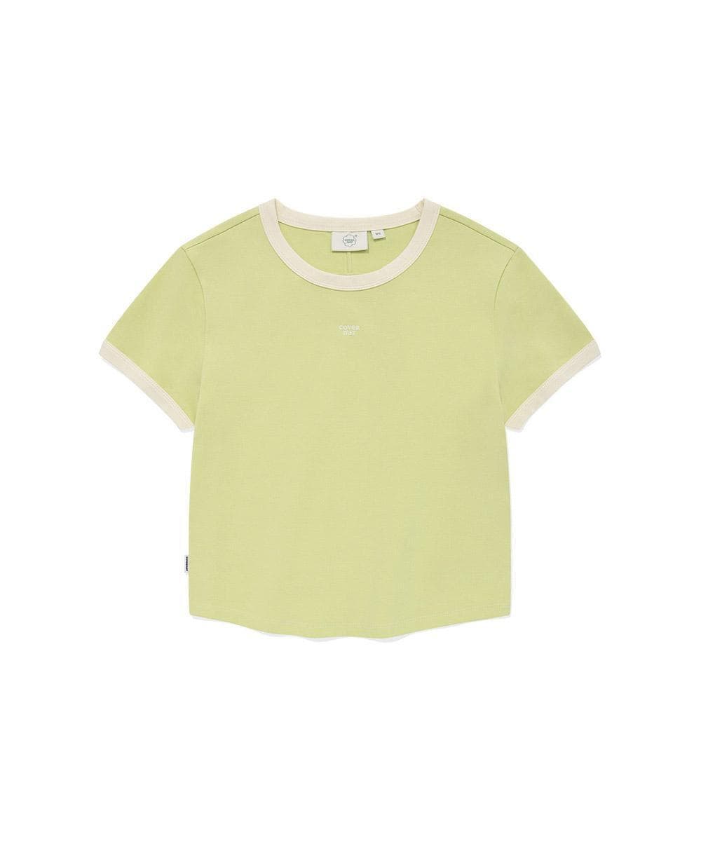 우먼 베이비 링거 티셔츠 Lime