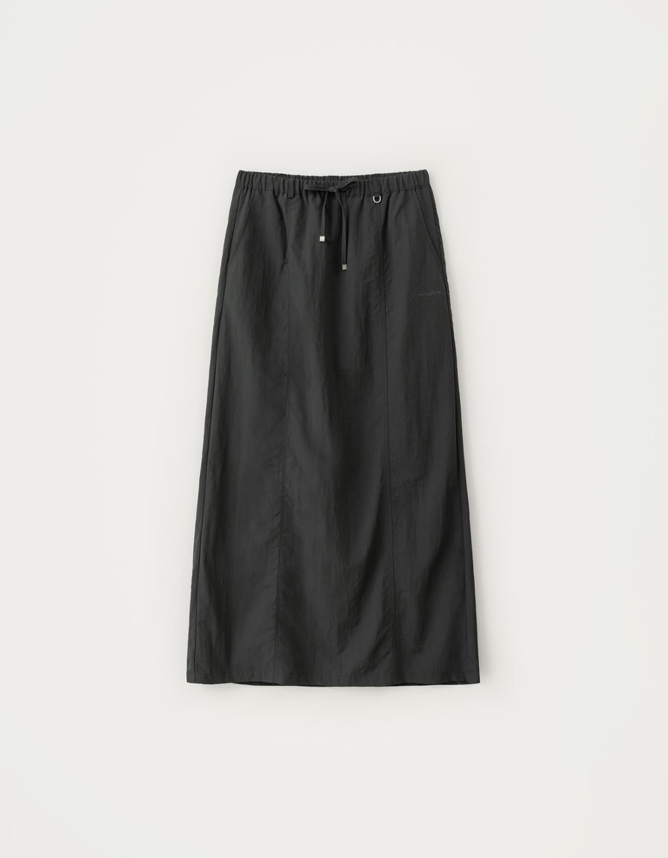 Mud Nylon Long Skirt - Charcoal