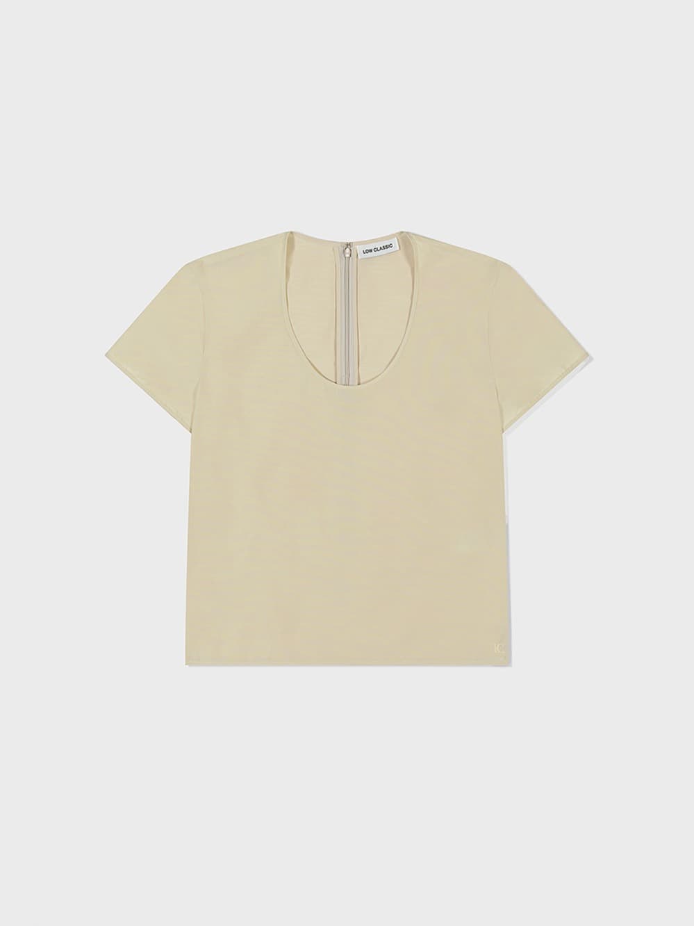U-Neck Logo Blouse_Beige