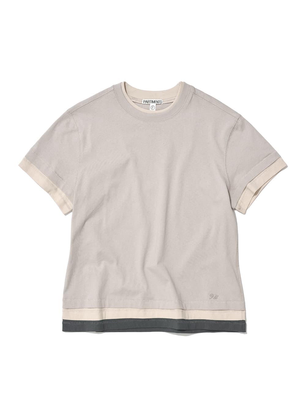 MULTI LAYERED SHORT SLEEVE TEE_SMOKE