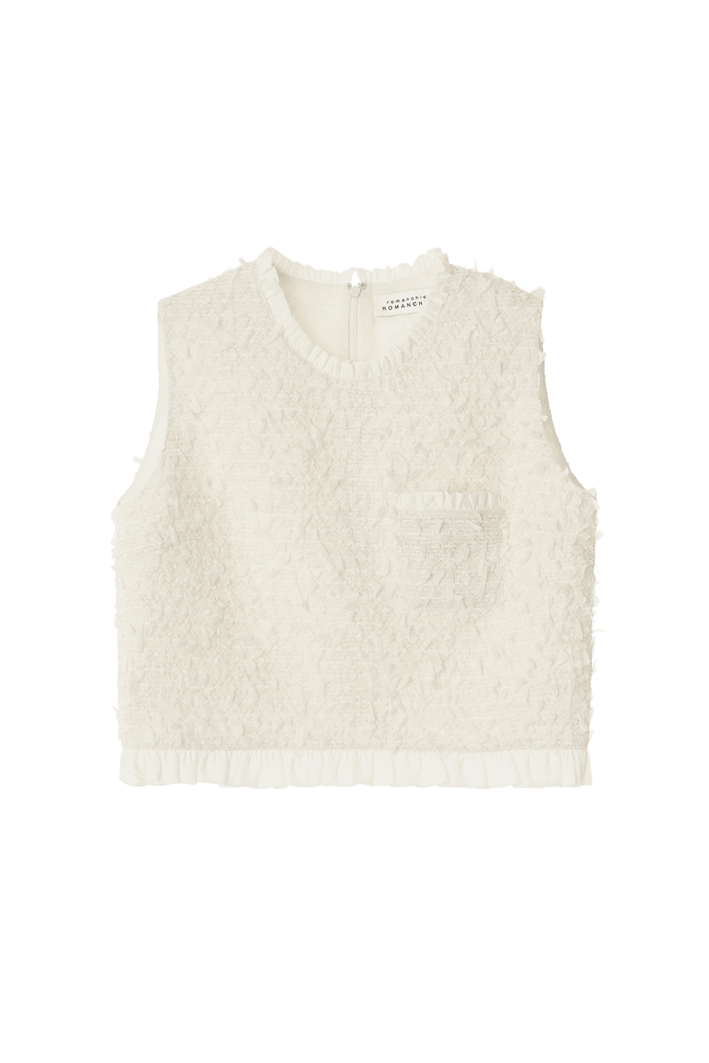 Frill Tweed Vest (Ivory)