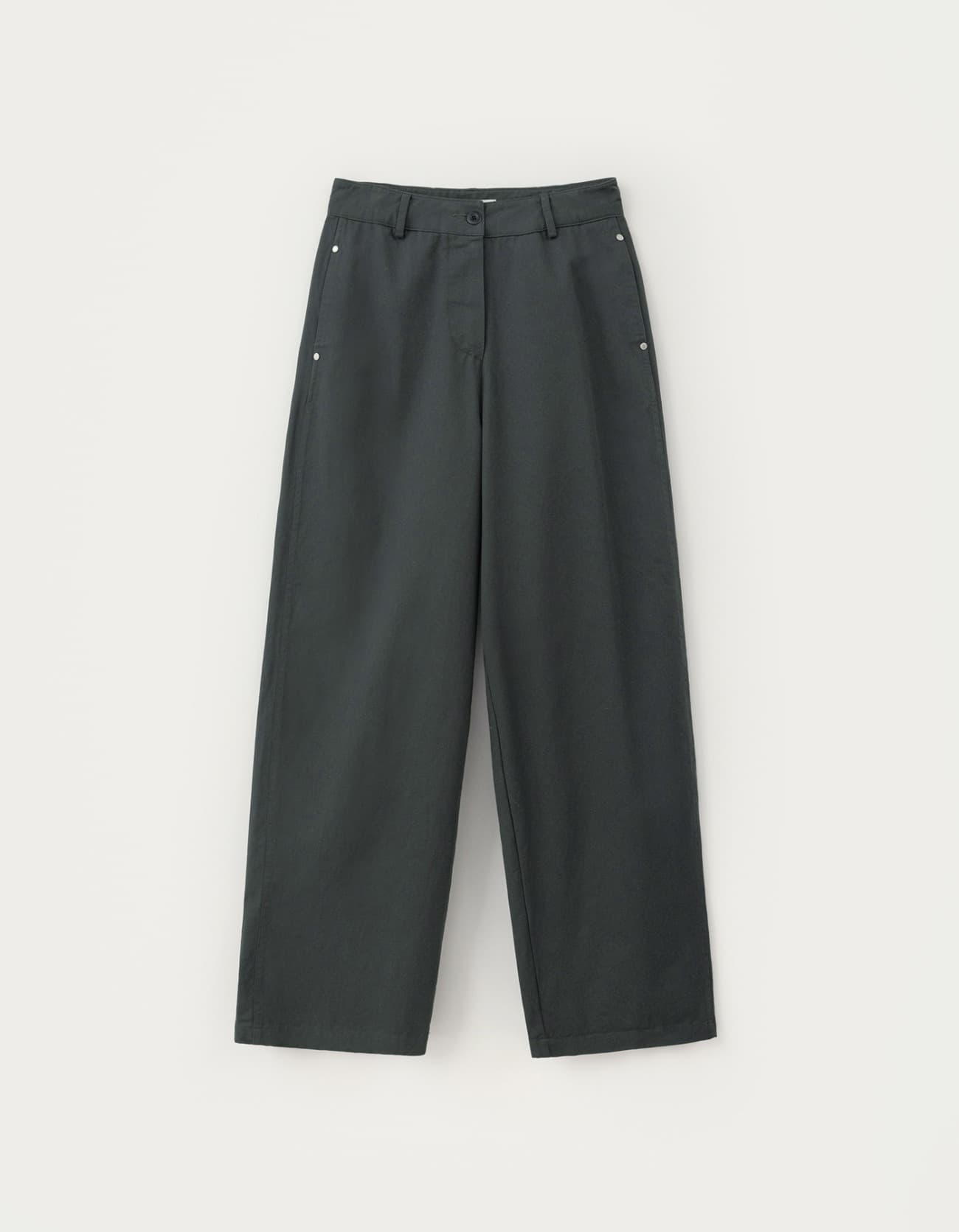 Bess Cotton Pants - Charcoal