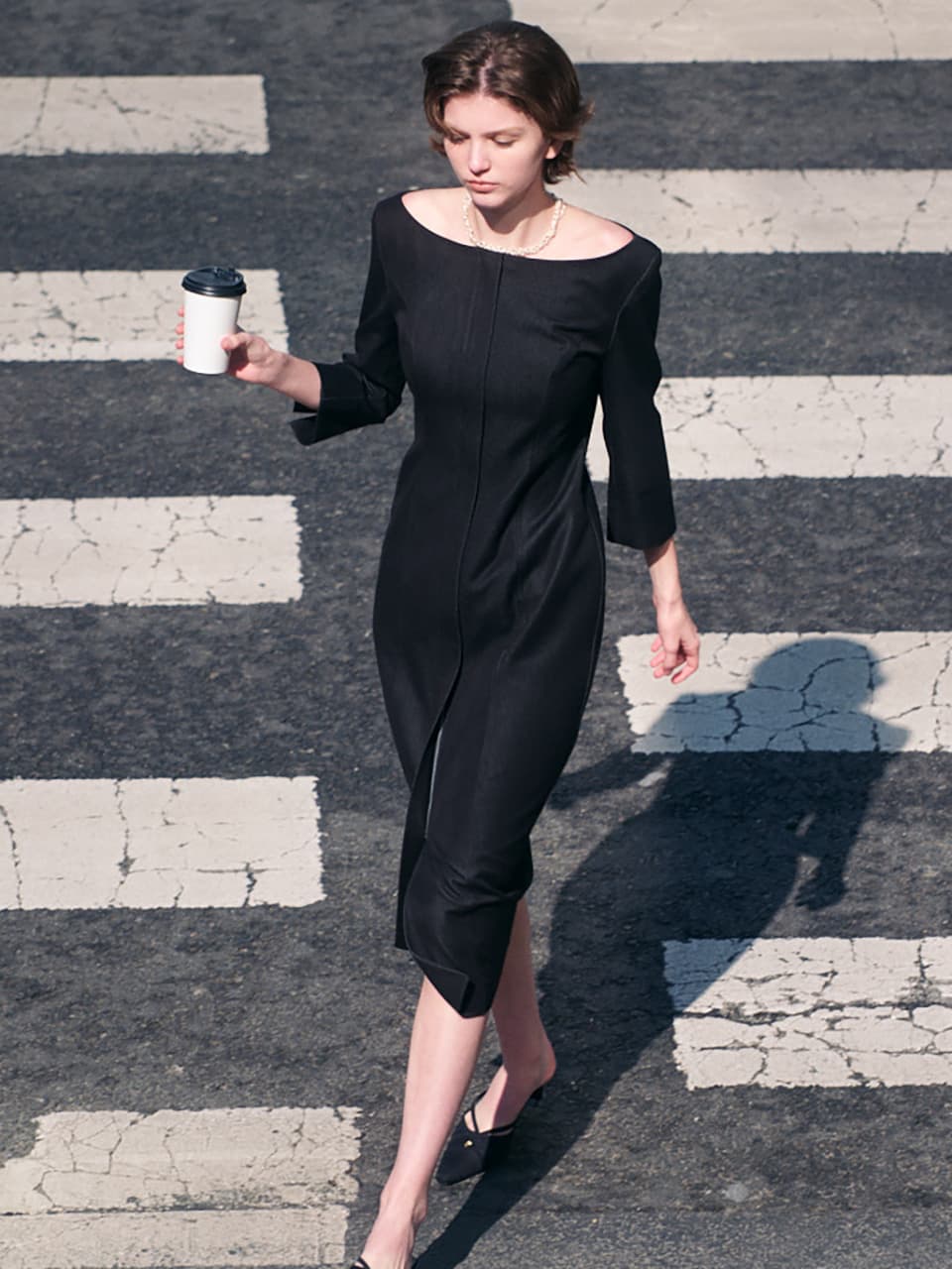 Trophy Boat-Neck Dress Long(3color)