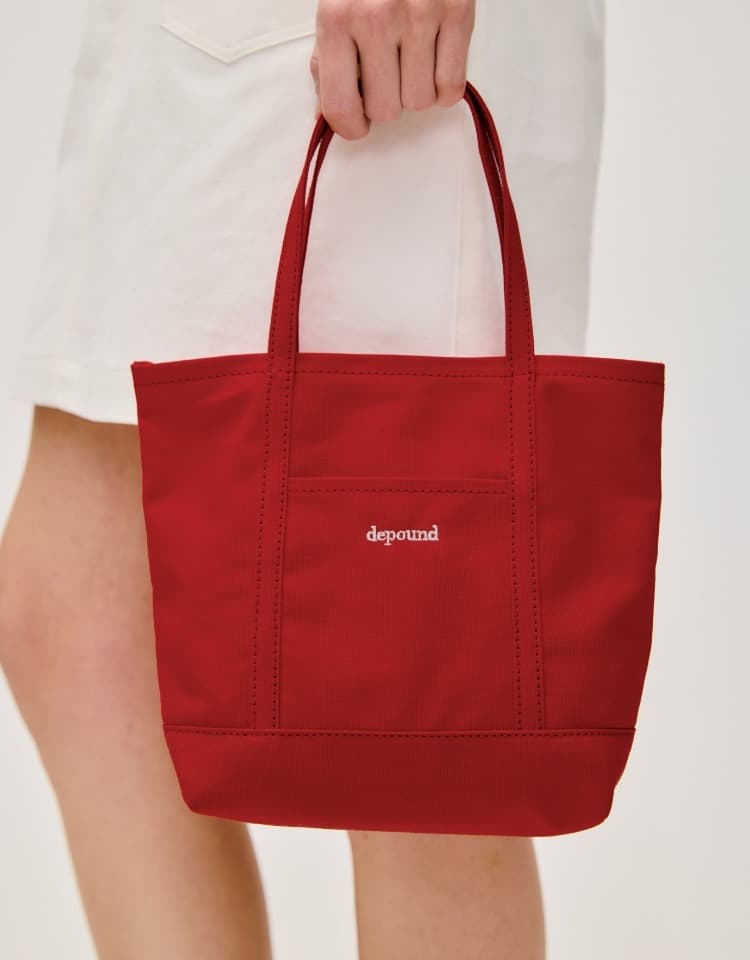 canvas mini tote bag - red