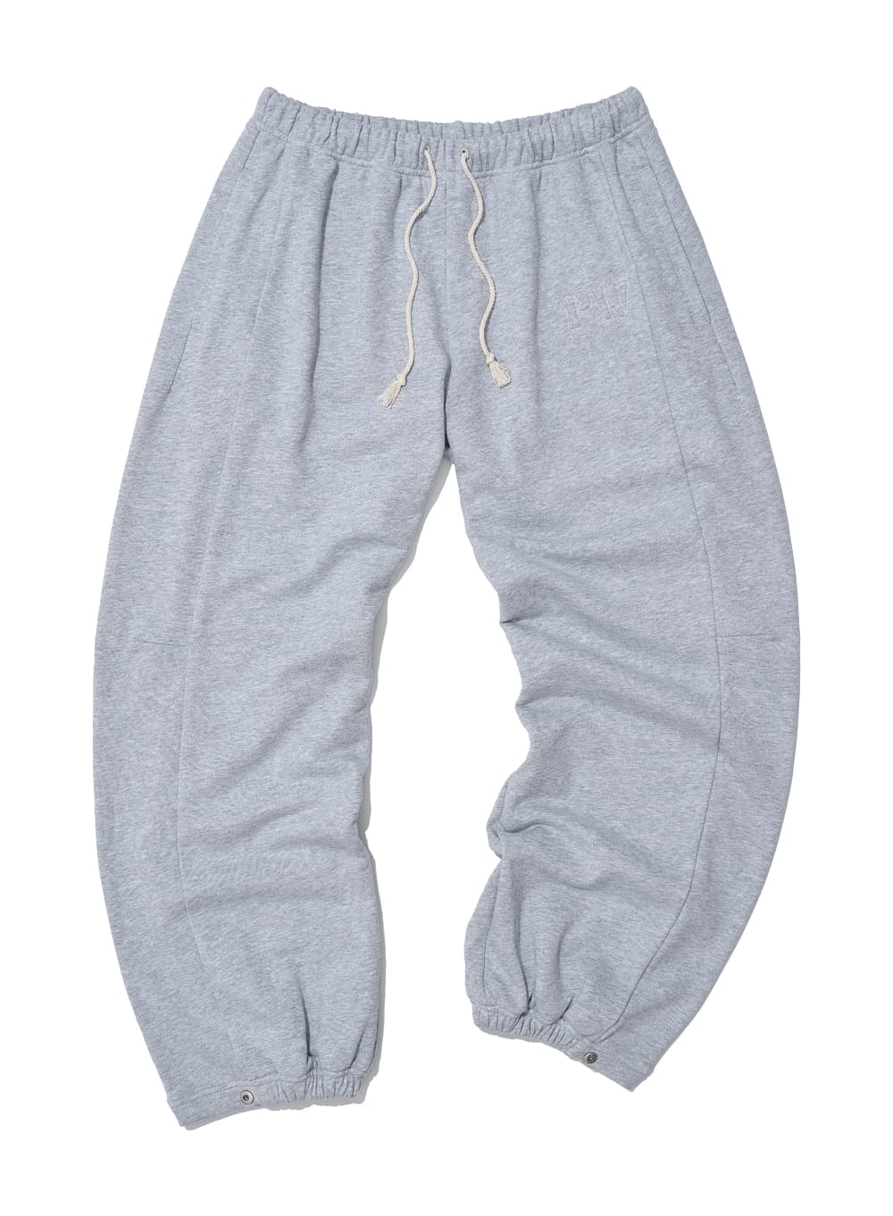 76 APPLIQUE ROUNDING SWEATPANTS_MELANGE