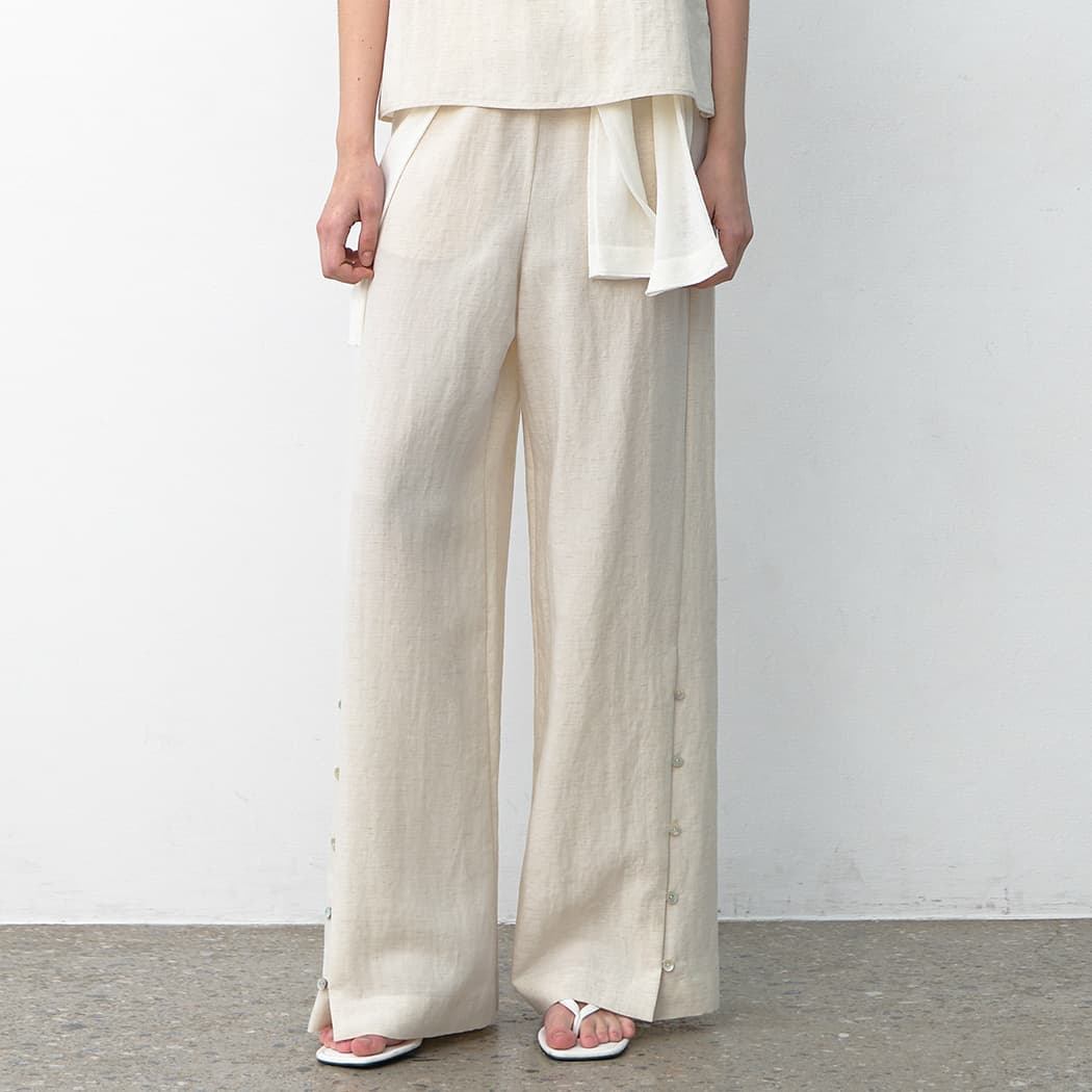 (PT-5670)MOBLE SET-UP BANDING WIDE PANTS