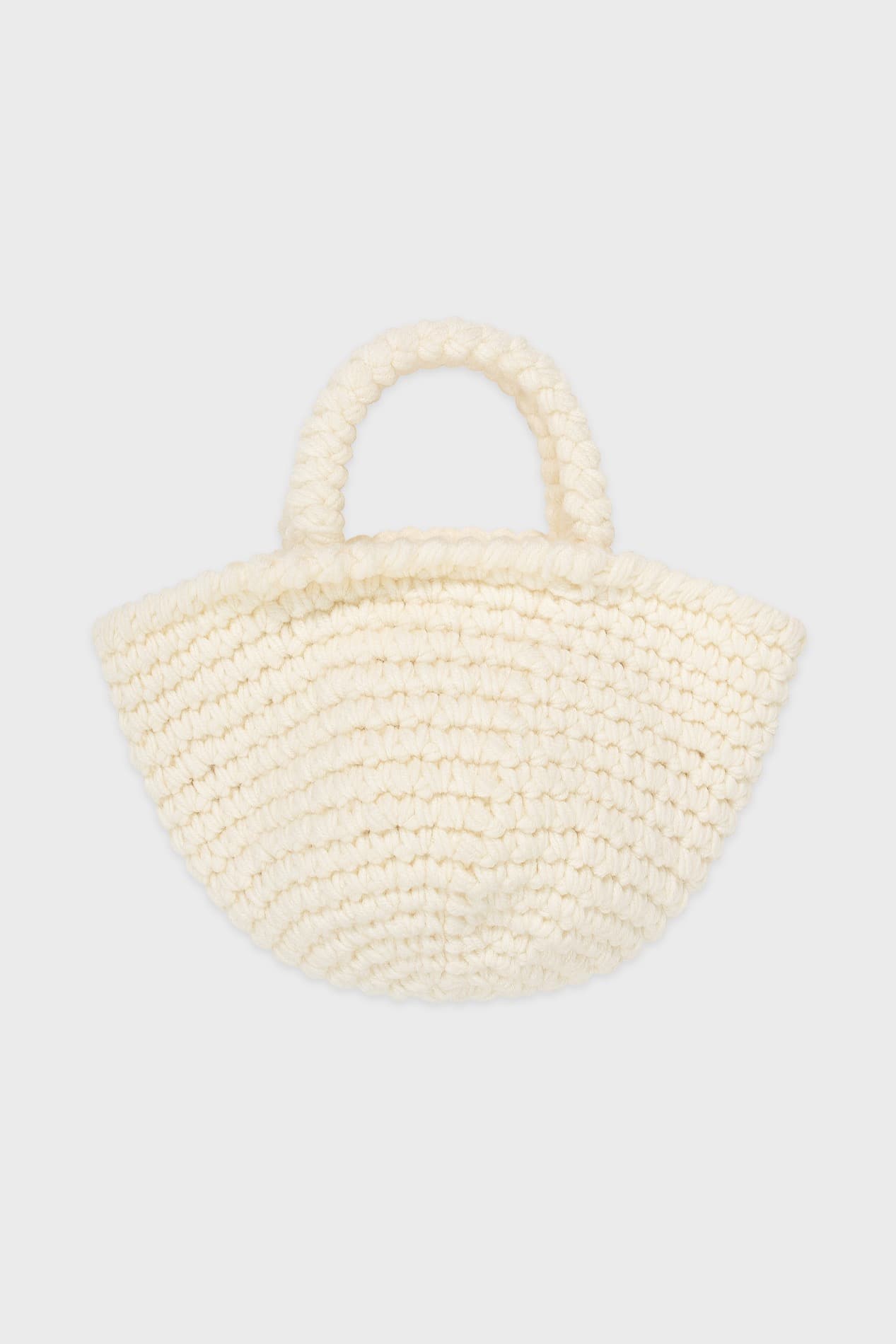 Handmade Knit Tote Bag (Ivory)