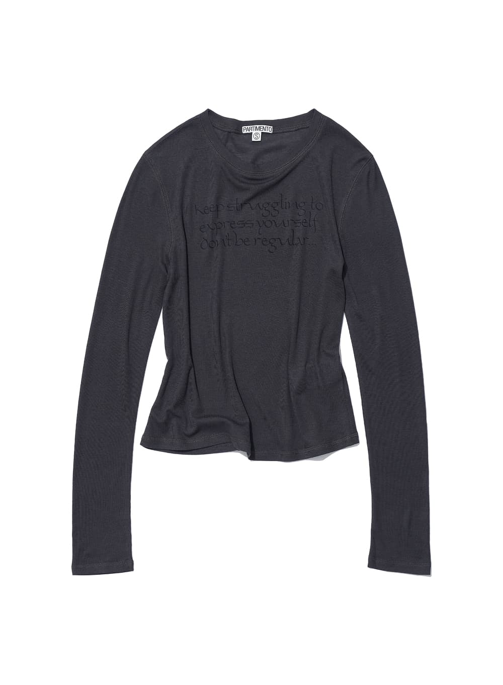 DBR SLOGAN PRINTED LONG SLEEVE TEE_CHARCOAL